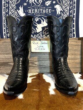 Lucchese 1883 "Charles" Caiman Belly Cowboy Boots in Men's Size 14D